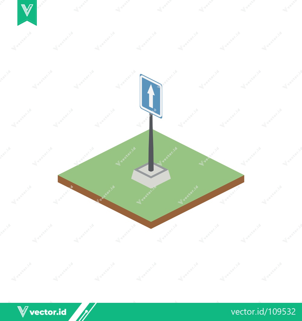 Premium Vector of Isometric Traffic Sign Showing Direction of Travel