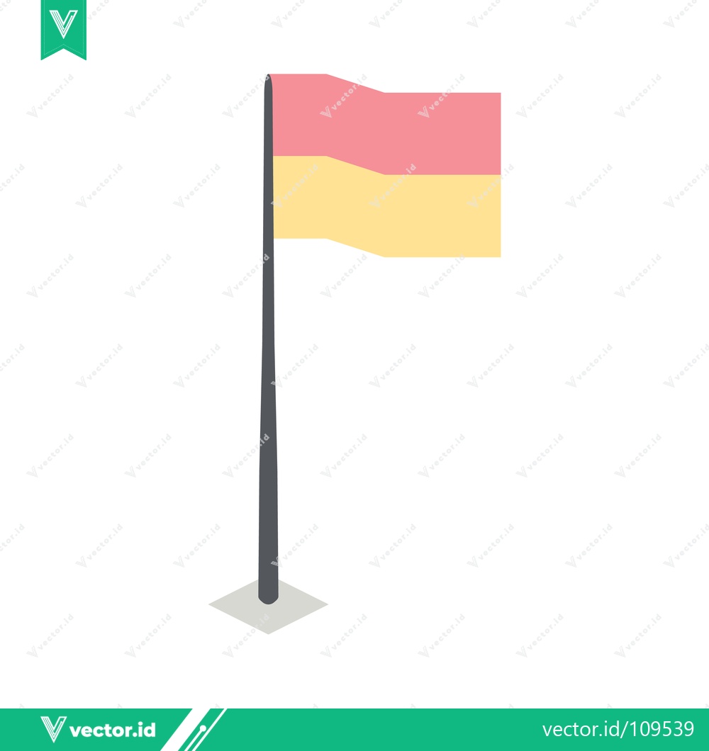 Premium Vector dari Red and Yellow Flag on Pole