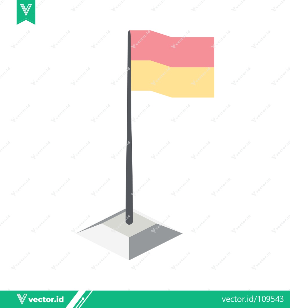Premium Vector dari Pink and Yellow Flag on Pole with Base