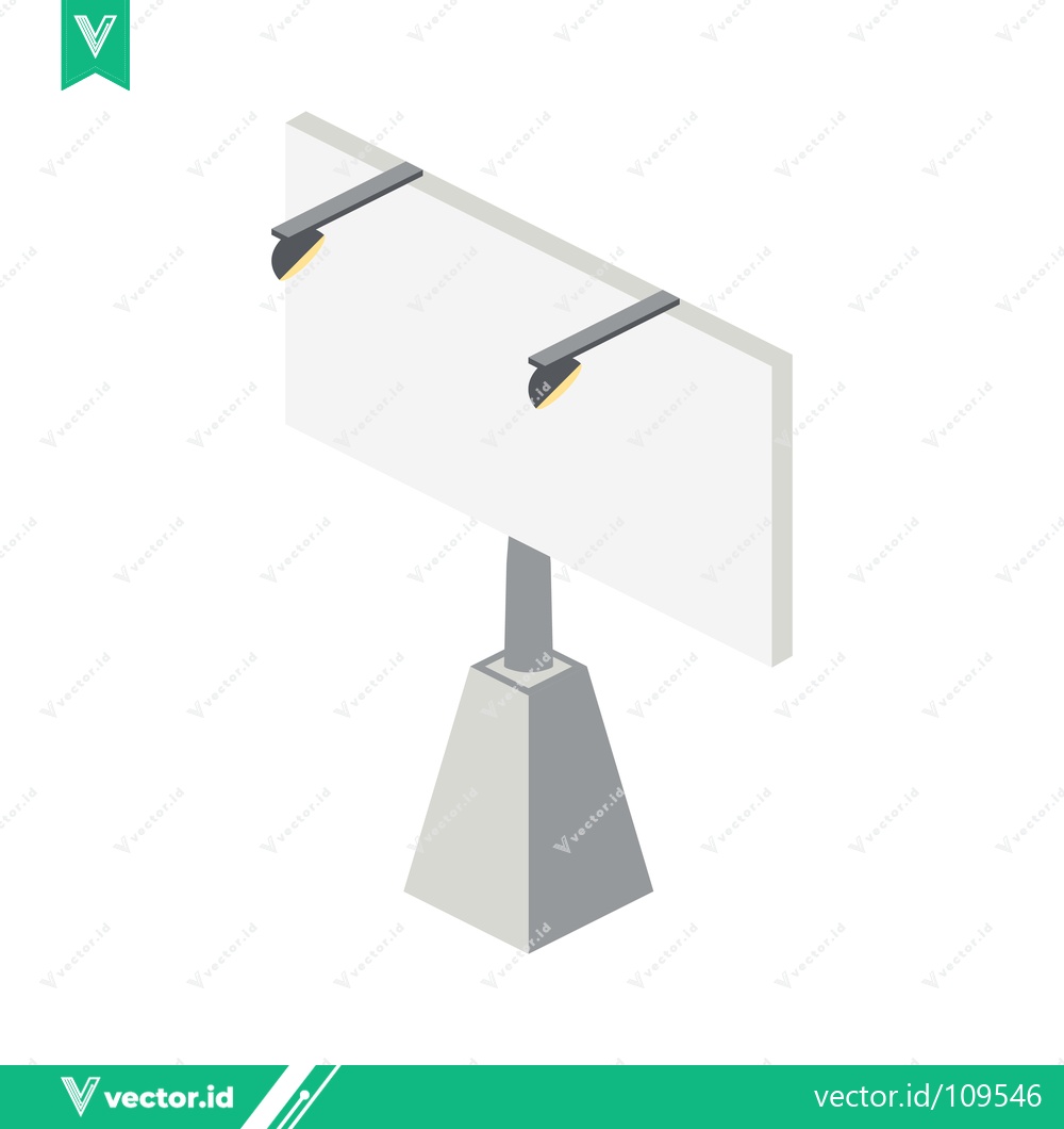 Premium Vector of Blank Billboard Structure on Concrete Base Isometric View