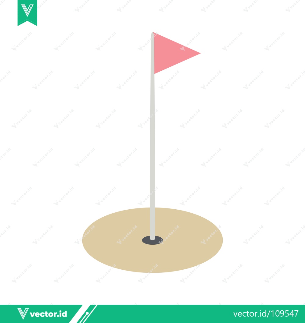 Premium Vector of Golf Hole Flag and Sand Trap Icon