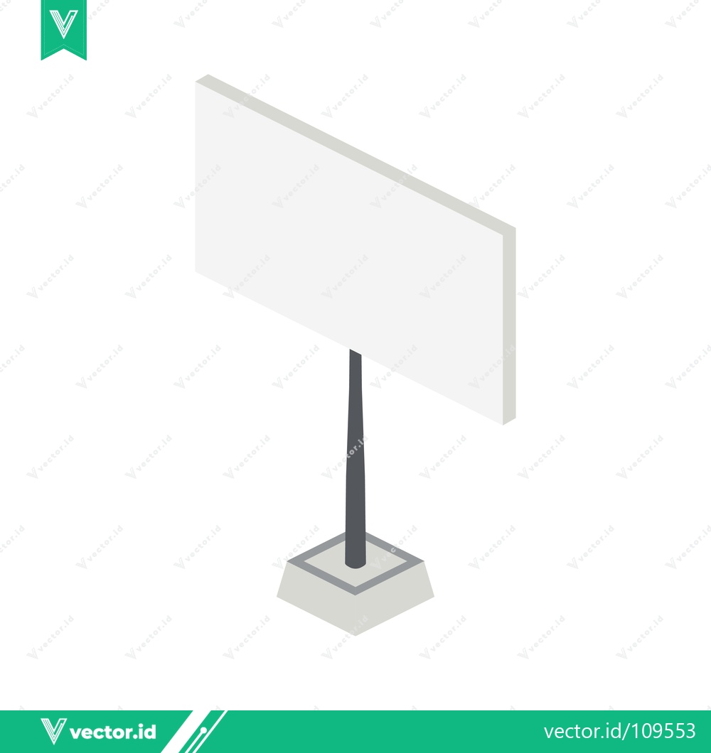 Premium Vector dari Blank White Billboard Sign on a Pole with Base