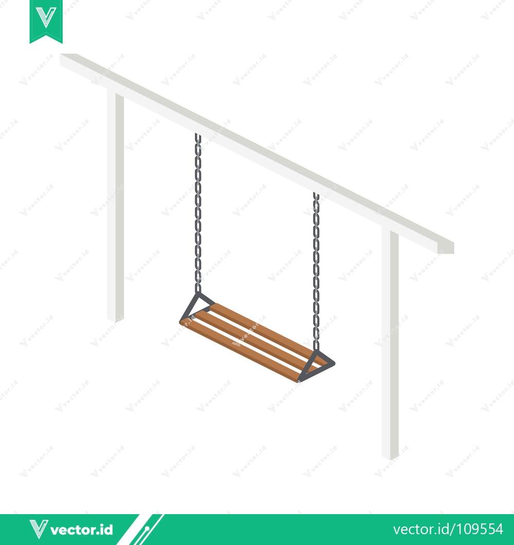 Premium Vector dari Modern Wooden Swing Set for Outdoor Recreation