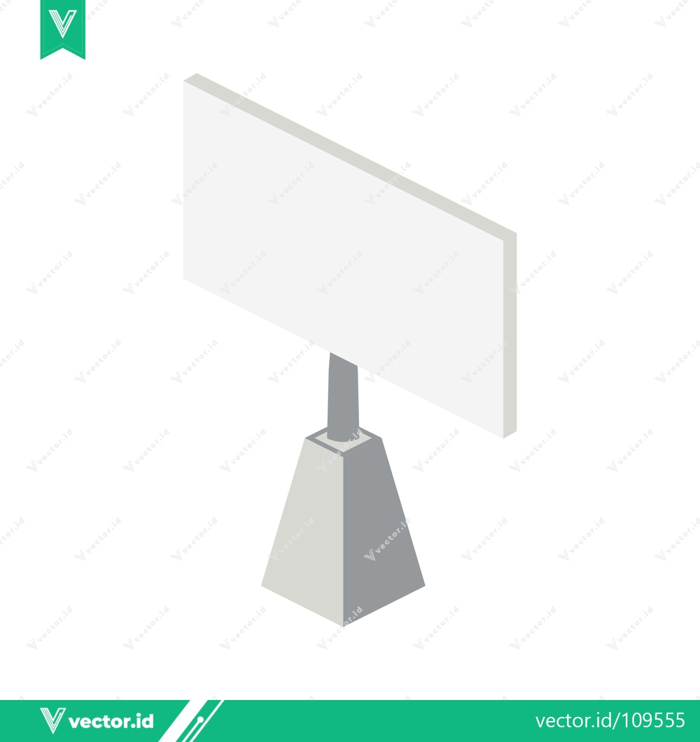 Premium Vector dari Isometric Blank Billboard Sign on Pedestal