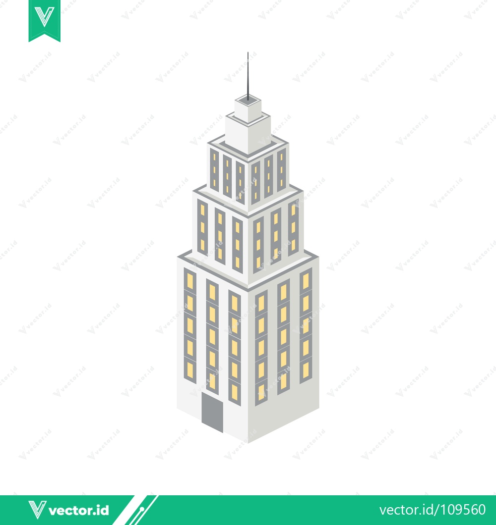 Premium Vector dari Isometric Skyscraper Building Illustration