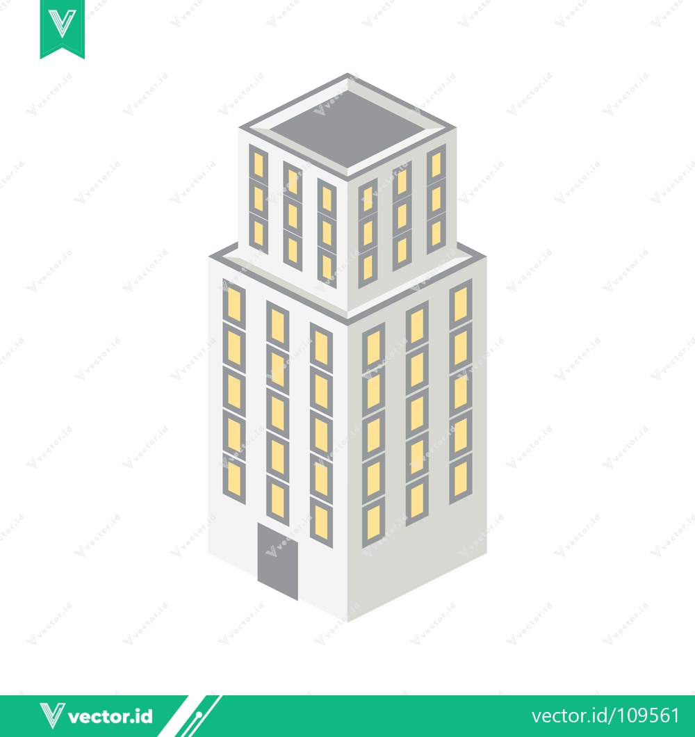 Premium Vector of Modern Isometric Office Building Illustration