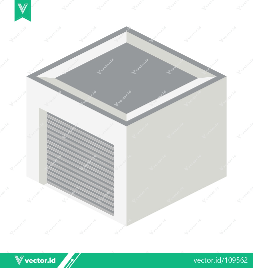 Premium Vector dari Isometric Garage Building with Roller Door
