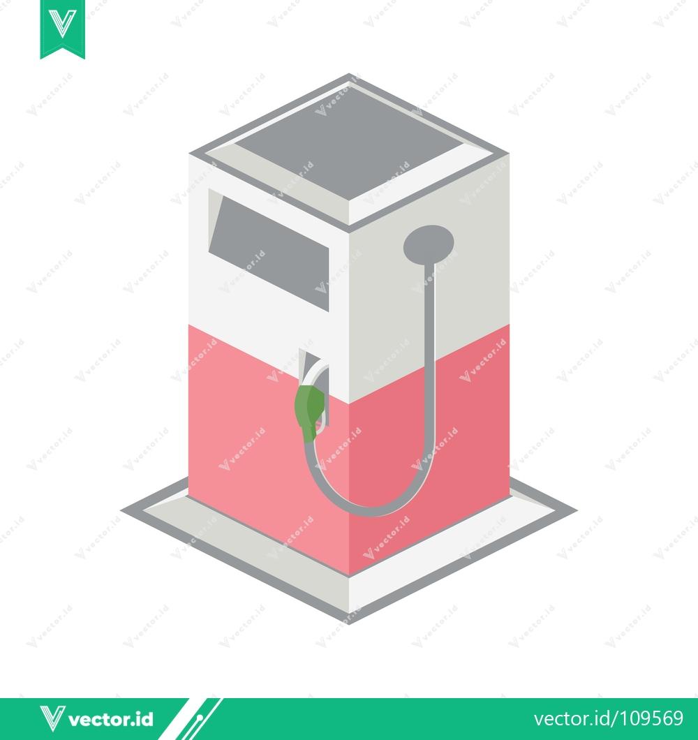 Premium Vector dari Isometric Gas Pump Station Icon Vector Illustration