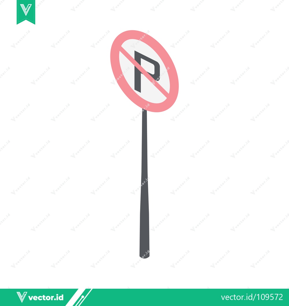 Premium Vector dari No Parking Sign Isolated on White Background