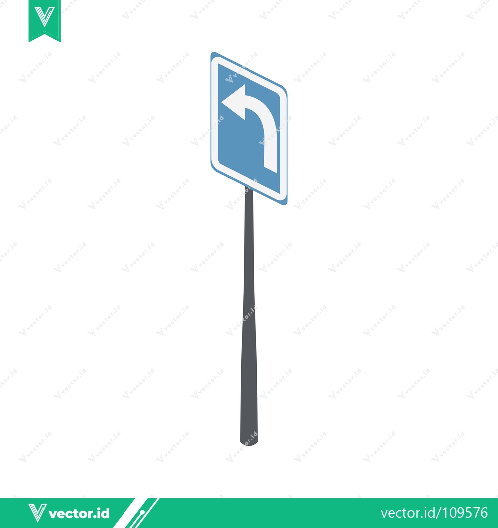 Premium Vector dari Isometric Left Turn Traffic Sign Icon