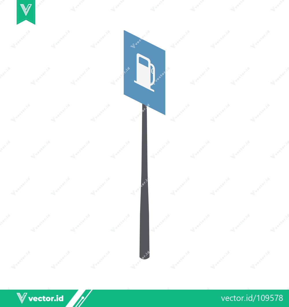 Premium Vector of Gas Station Sign Icon Isometric View