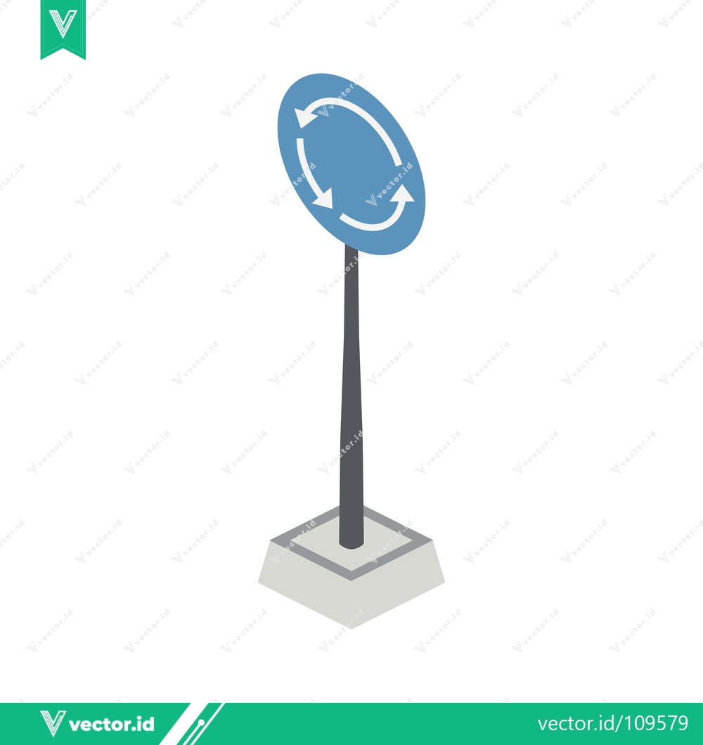 Premium Vector dari Roundabout Traffic Sign with Arrows