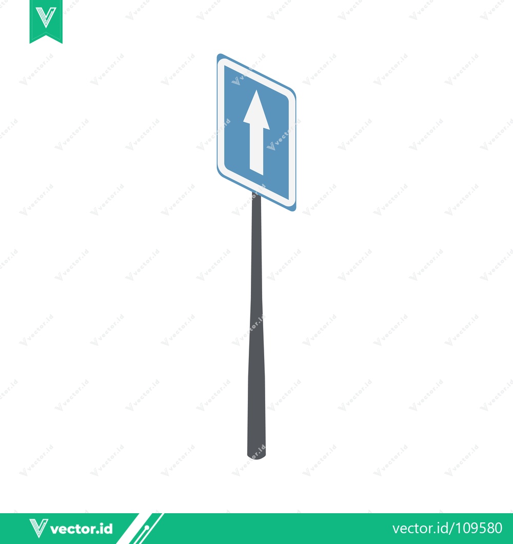 Premium Vector dari One Way Street Sign with Up Arrow