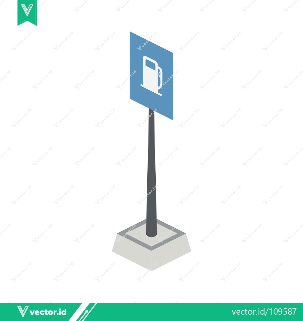 Premium Vector dari Gas Station Sign Icon Isometric View