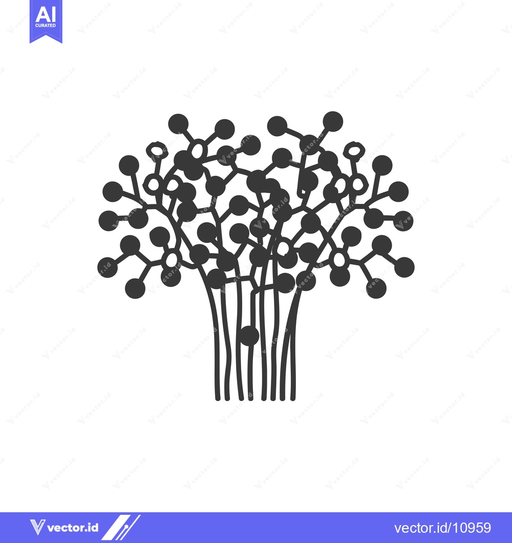 Premium Vector of Abstract Black and White Branching Plant Illustration