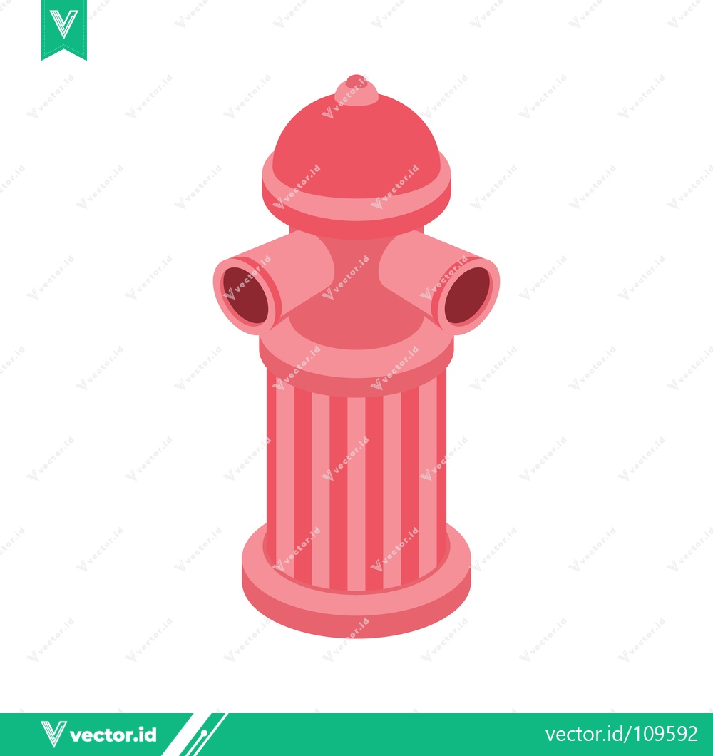 Premium Vector dari Red Fire Hydrant Isometric Illustration