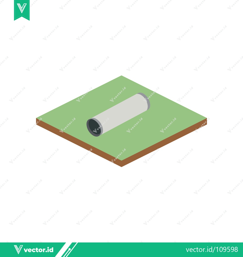 Premium Vector dari Isometric view of a pipe on a green surface