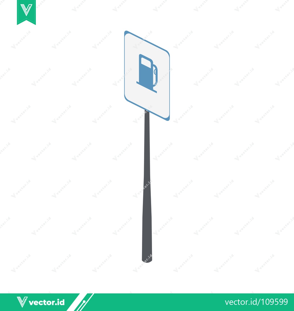 Premium Vector dari Gas Station Sign Icon Isometric View
