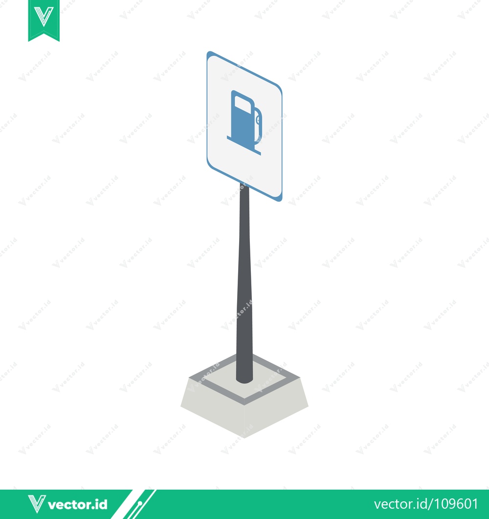 Premium Vector of Gas Station Signage Icon Isometric View