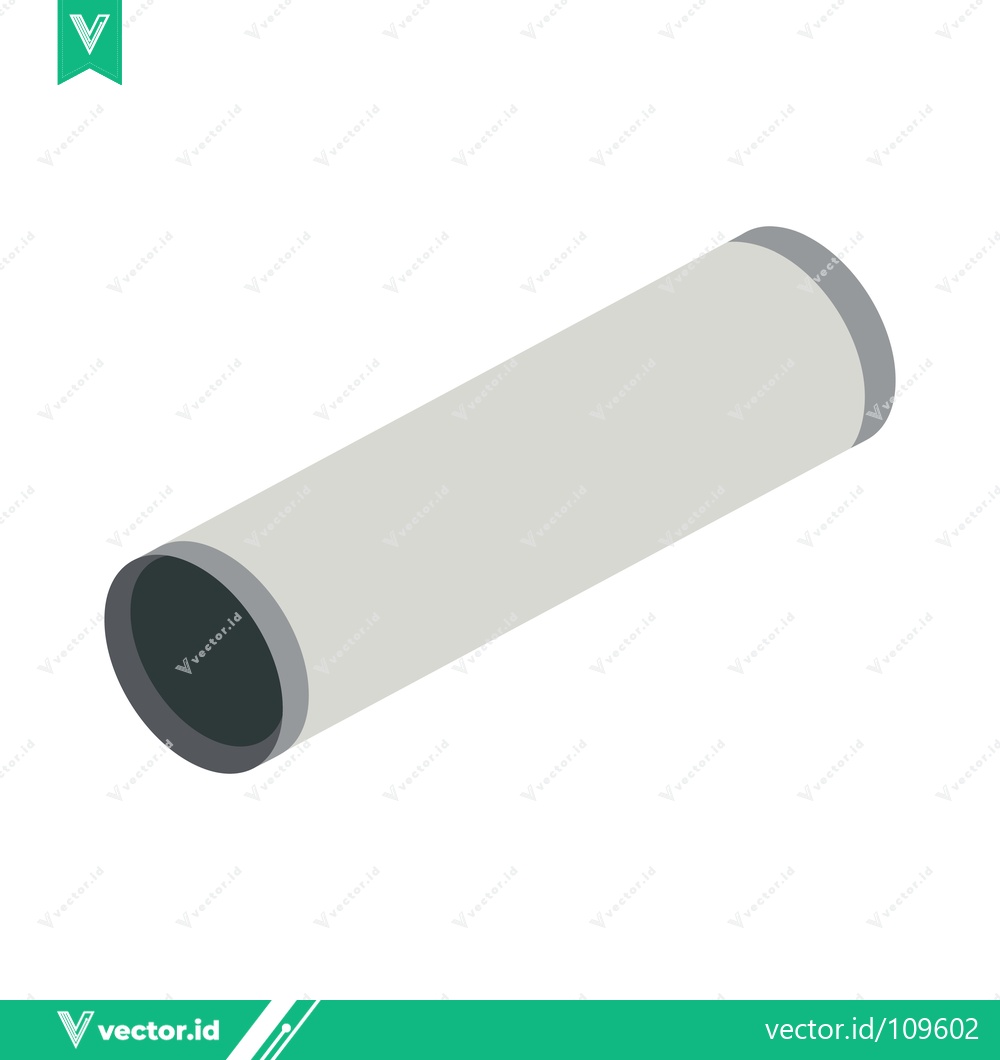 Premium Vector of Simple Isometric Illustration of a Gray Pipe Section
