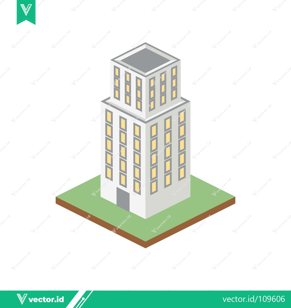 Premium Vector of Isometric Building Illustration