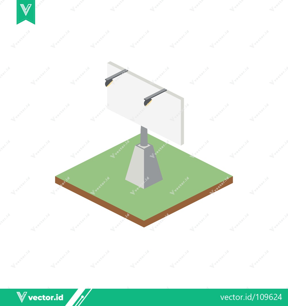 Premium Vector dari Isometric Billboard Advertising Space on Green Ground