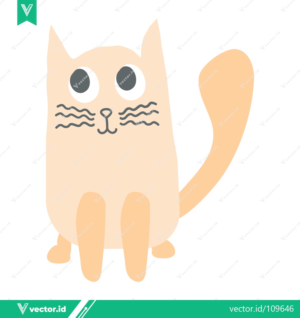 Premium Vector of Cute cartoon peach cat illustration