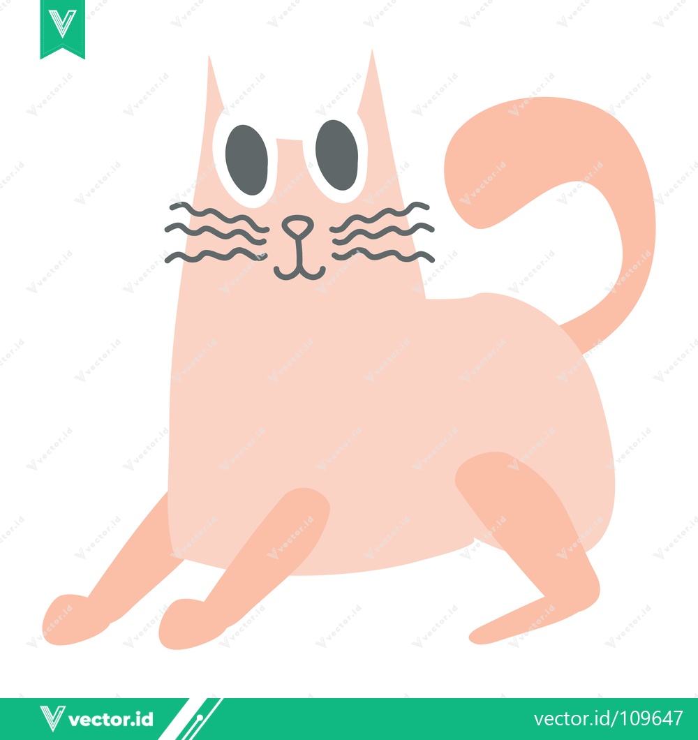 Premium Vector of Cute Cartoon Cat Illustration