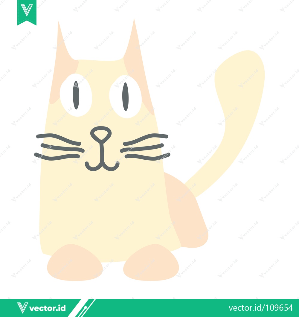 Premium Vector dari Cute cartoon cat illustration with simple design and pastel colors