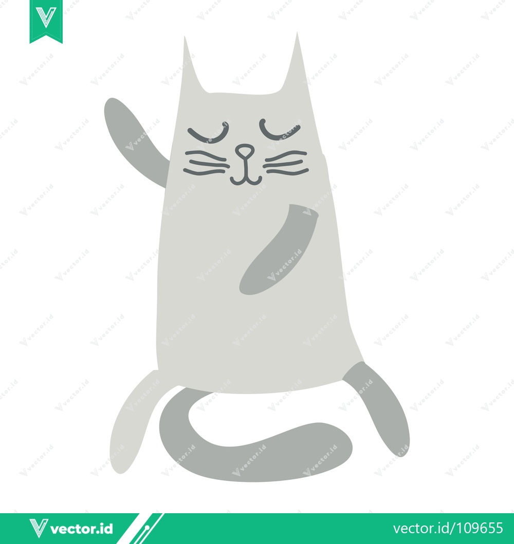 Premium Vector dari Cute Cat Meditating in Yoga Pose
