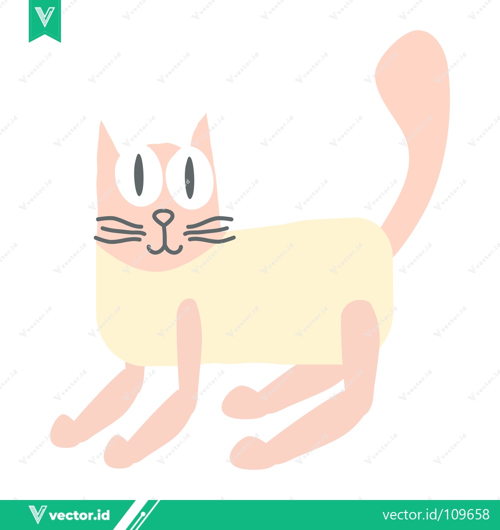 Premium Vector of Cute cartoon cat illustration with pastel colors