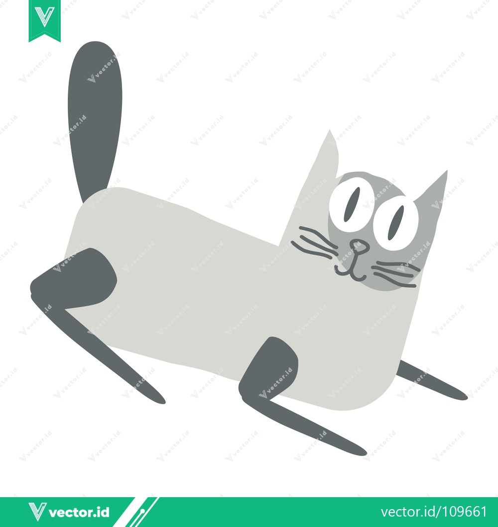 Premium Vector dari Cute Siamese Cat Illustration Playful Feline Character
