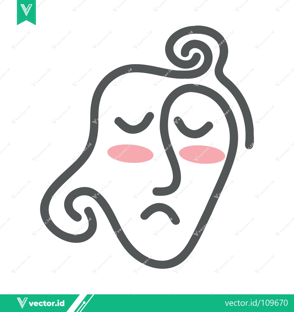 Premium Vector dari Minimalist abstract face line art with blush cheeks
