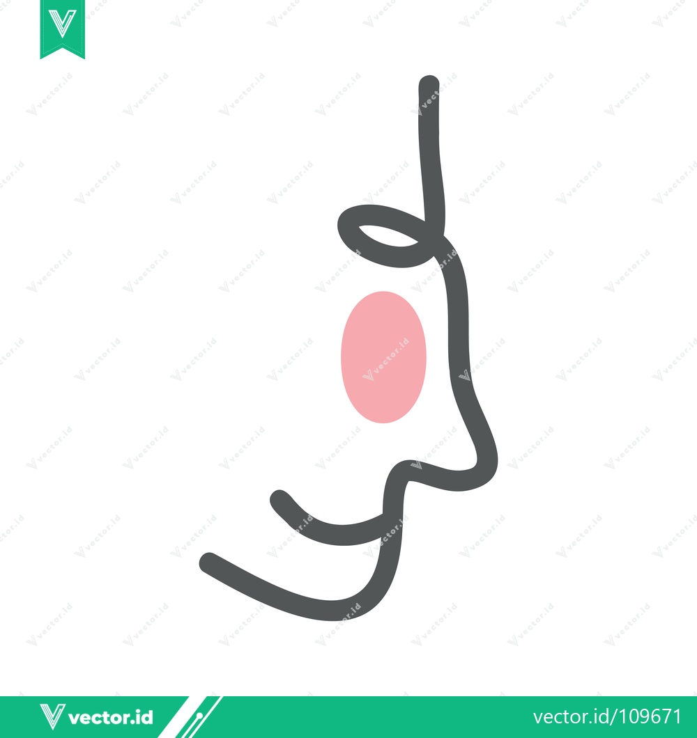 Premium Vector dari Minimalist Line Art of a Face with a Pink Spot