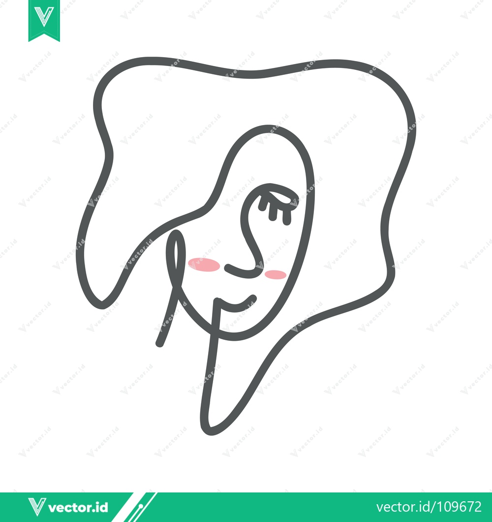 Premium Vector dari Minimalist Line Art Portrait of a Woman with Closed Eyes