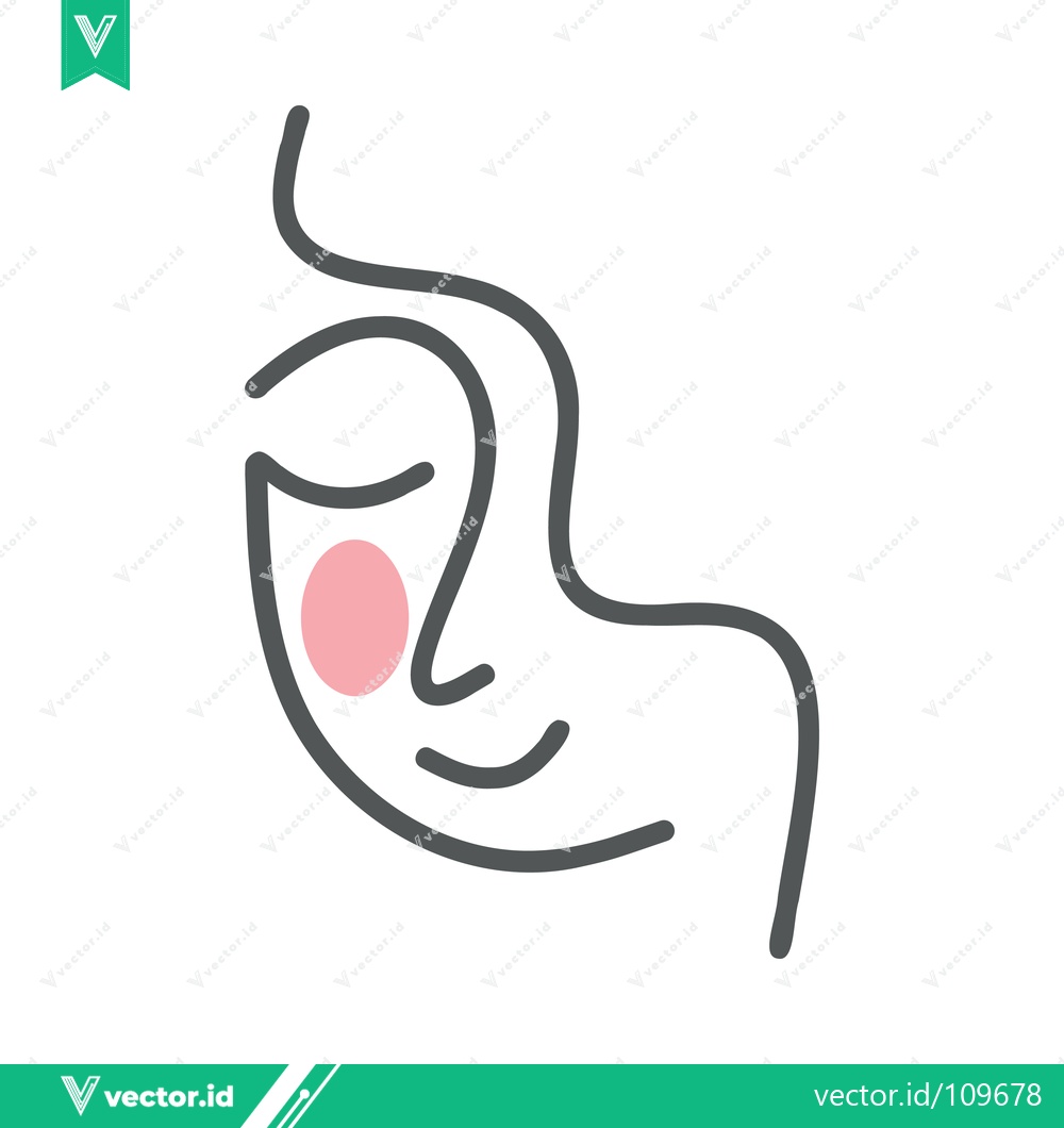 Premium Vector dari Minimalist Line Art Face with Pink Blush