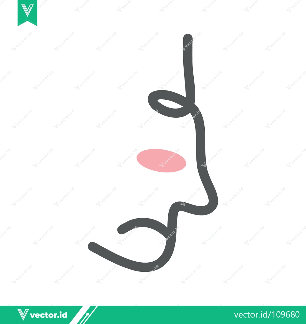 Premium Vector dari Minimalist Line Art Face with Pink Blush