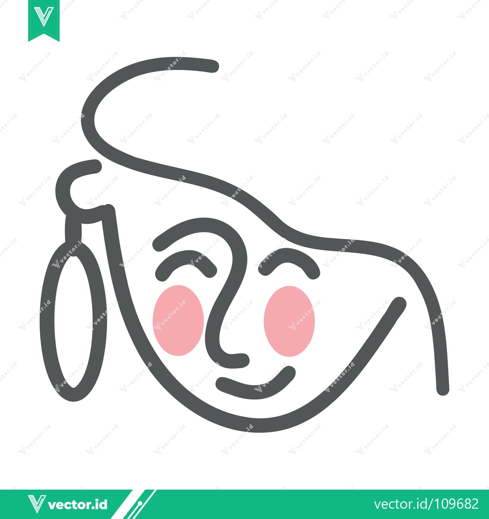 Premium Vector dari Minimalist Line Art of a Smiling Face with Pink Cheeks
