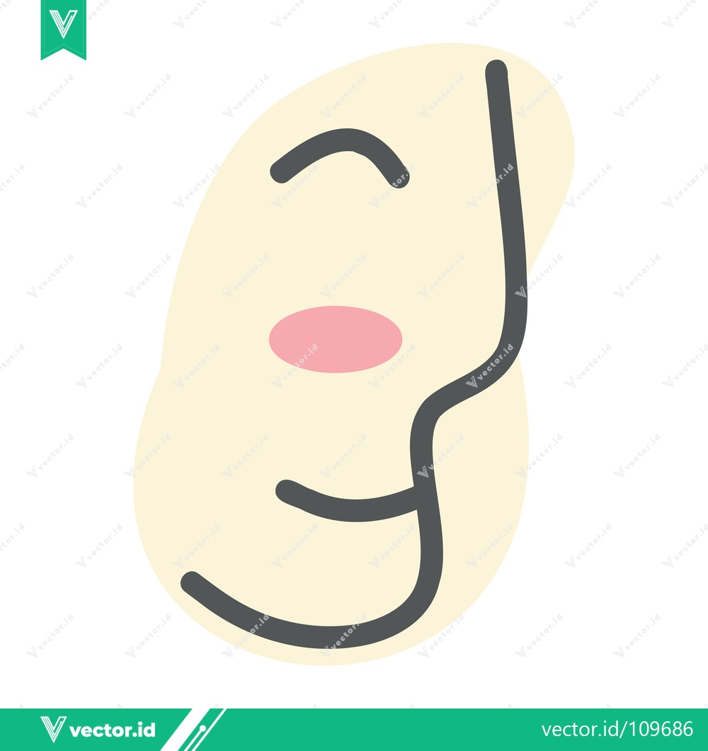 Premium Vector of Minimalist Abstract Face Icon with Blush
