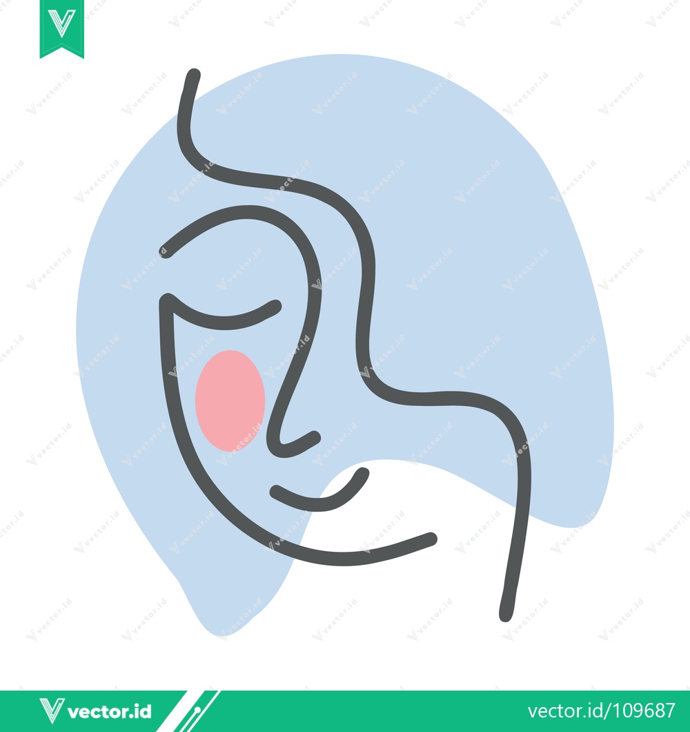 Premium Vector dari Minimalist Abstract Face Line Art with Pastel Colors