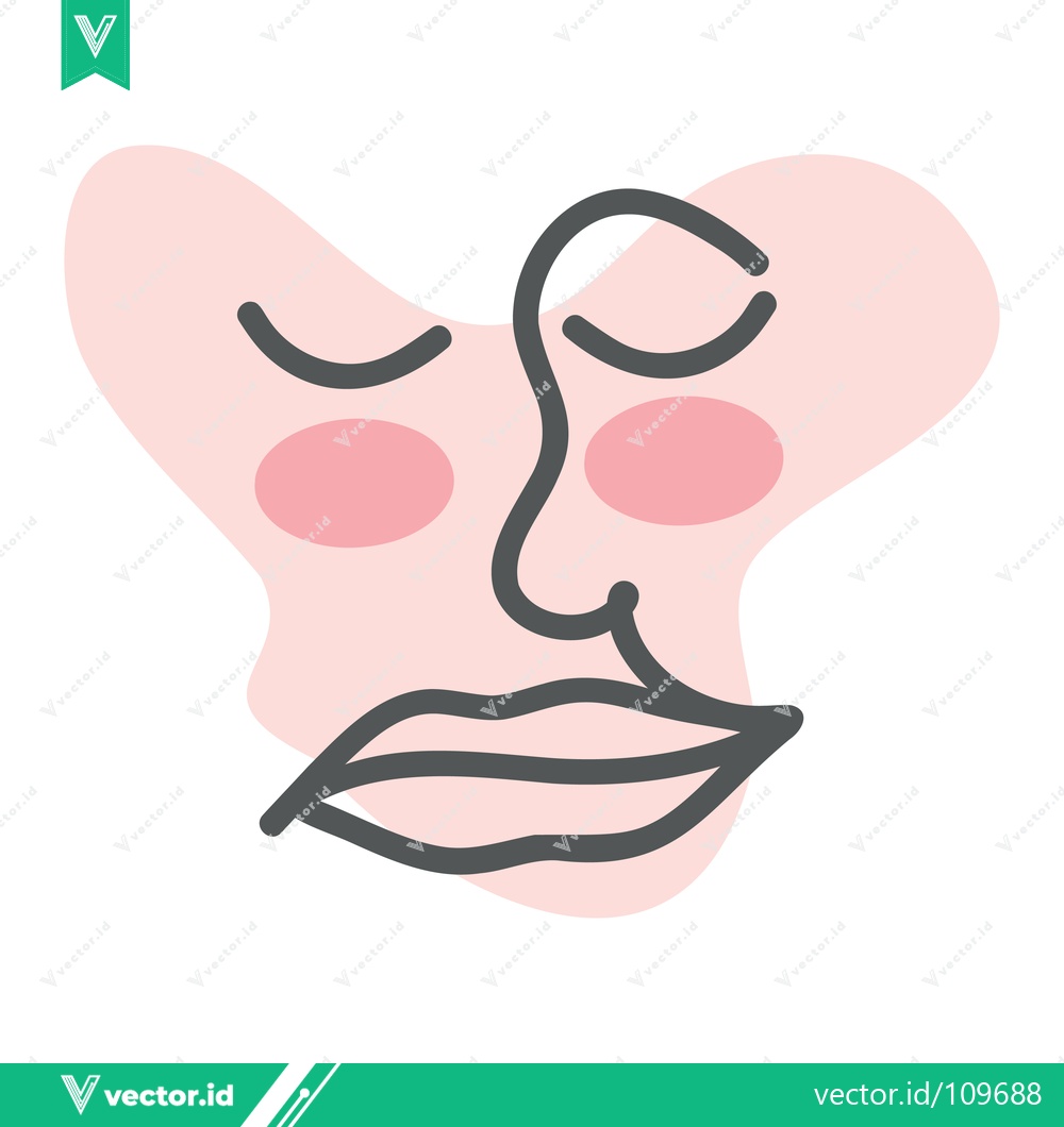 Premium Vector dari Abstract Minimalist Face Line Art with Pink Blush and Soft Shapes