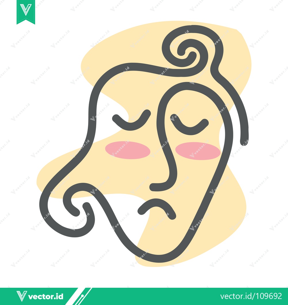 Premium Vector of Abstract Face Line Art with Pastel Colors