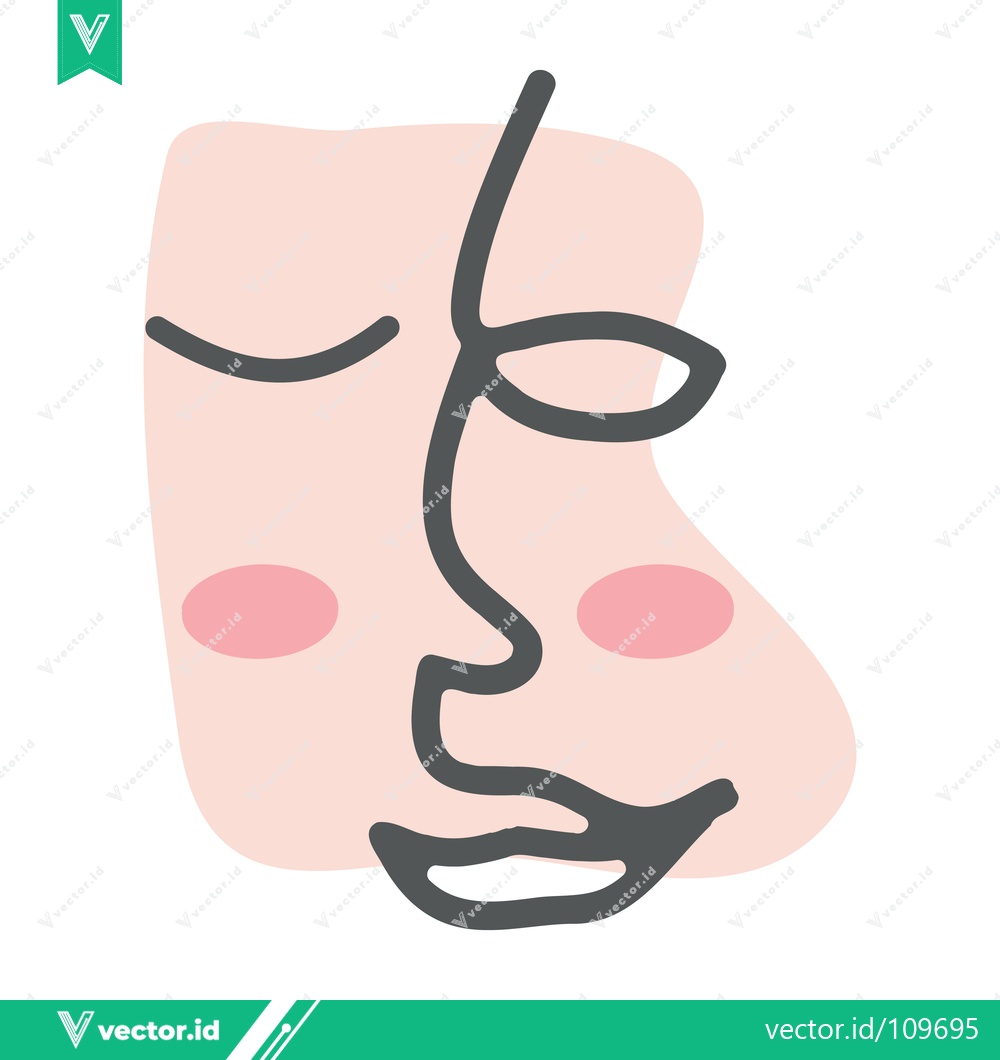 Premium Vector of Abstract Minimalist Face Line Art with Soft Pastel Colors