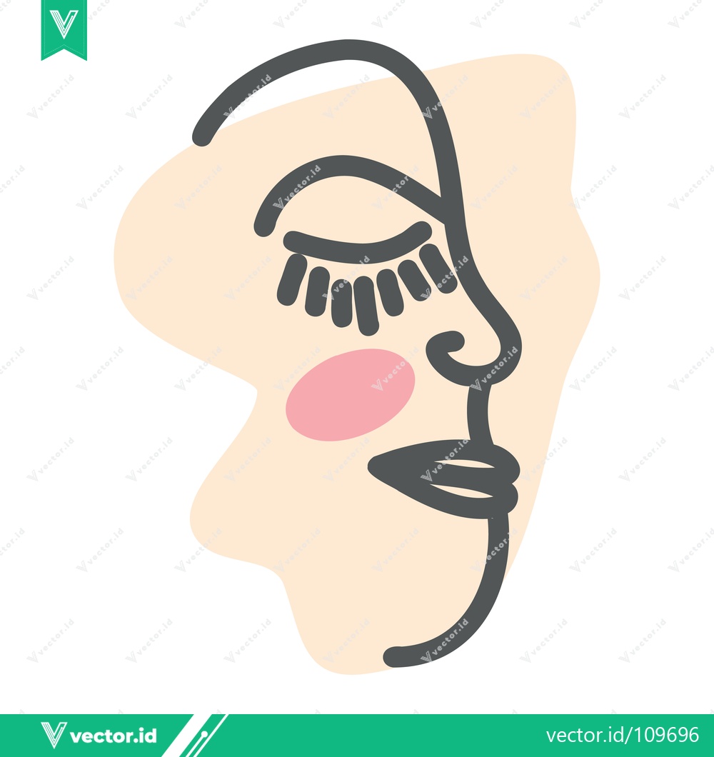 Premium Vector of Minimalist Abstract Face Line Art with Pastel Colors