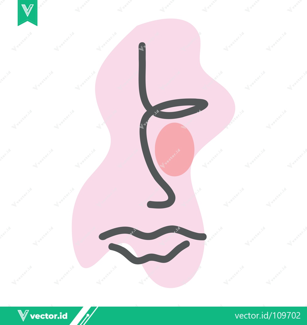 Premium Vector dari Abstract Minimalist Face Line Art with Pink Shapes