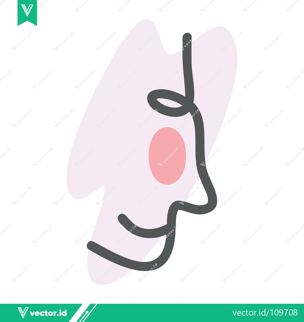 Premium Vector dari Minimalist abstract face line art with pink blush spot
