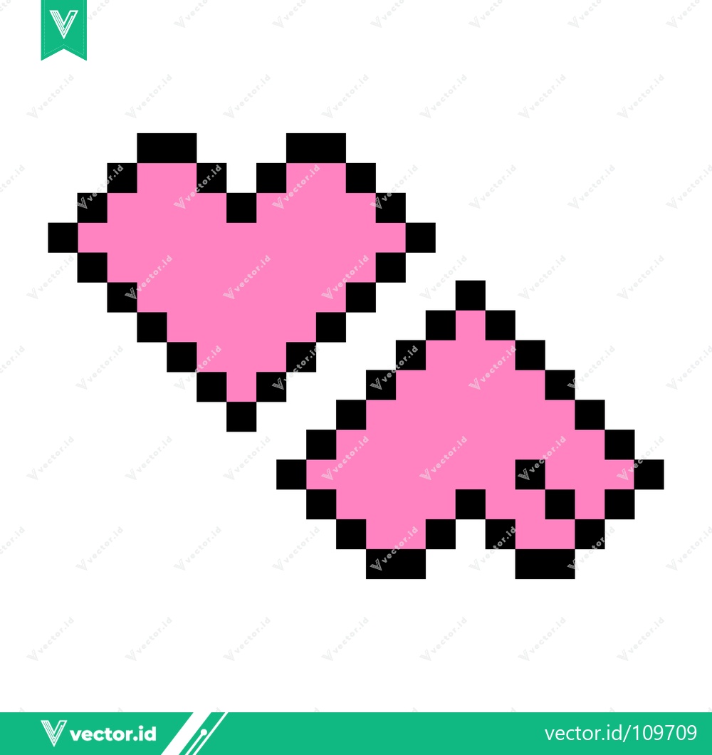 Premium Vector dari Pixelated Pink Hearts Icon