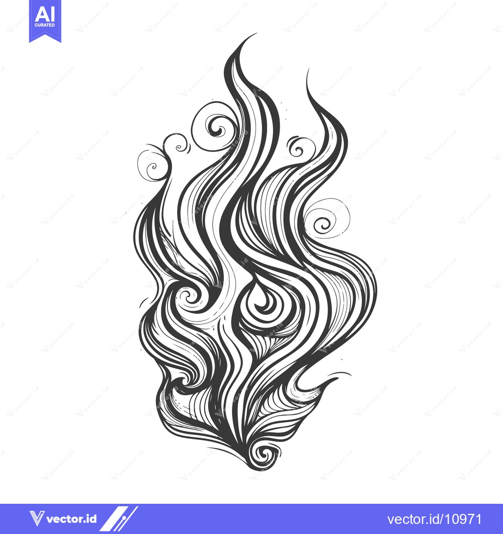 Premium Vector dari Abstract Black and White Curvy Line Drawing