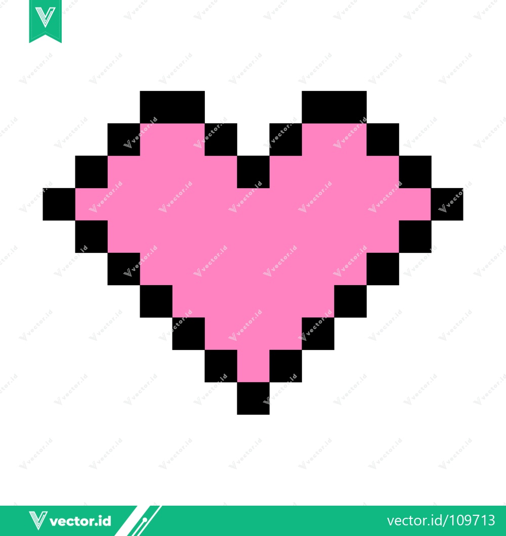 Premium Vector of Pixelated Pink Heart Icon