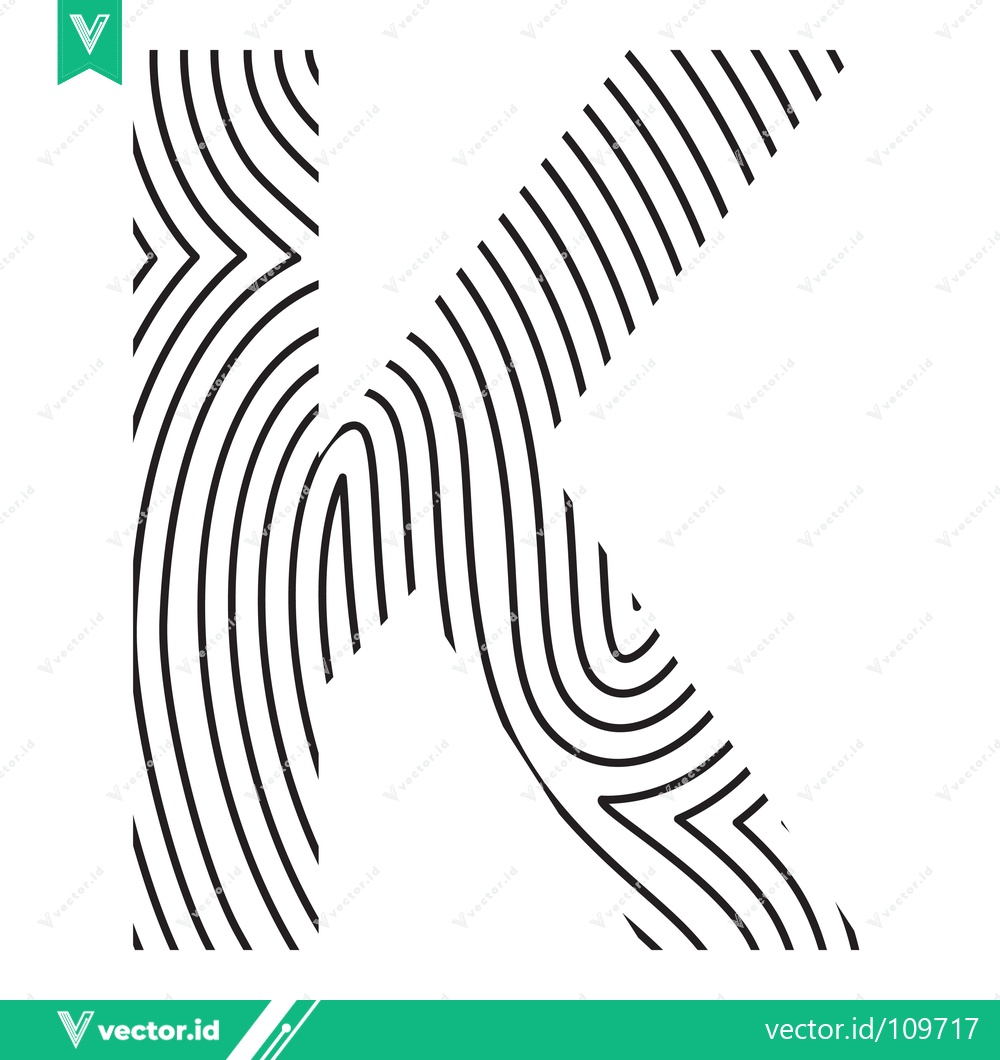 Premium Vector of Abstract Letter K Fingerprint Pattern